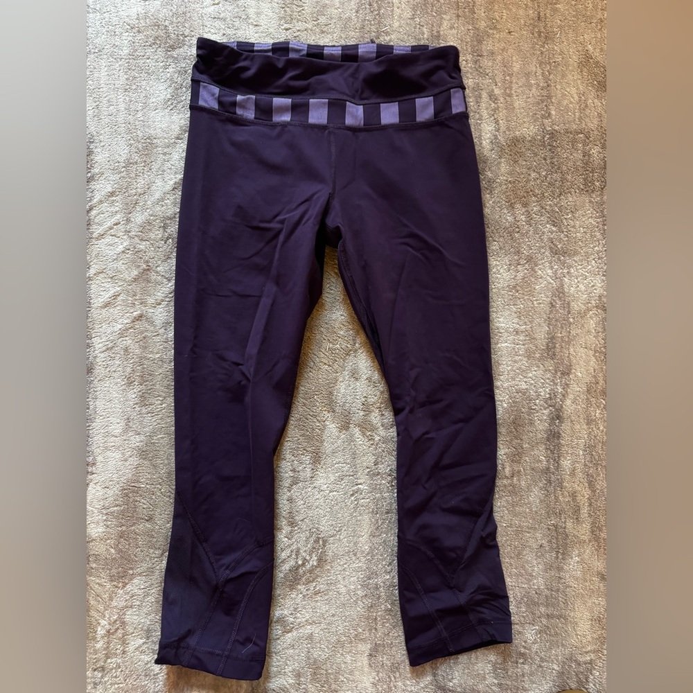 lululemon athletica Purple Stripe Waistband Leggings